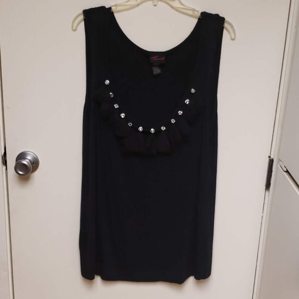 Torrid embellished tunic/ tank top black